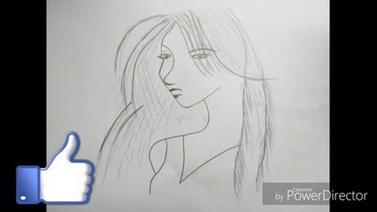 Beautiful girl pencil drawing_ Simple Sketch