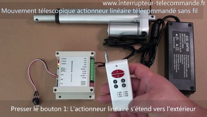 Régler vitesse télescopique de l'actionneur linéaire par 1 canal interrupteur télécommande sans fil