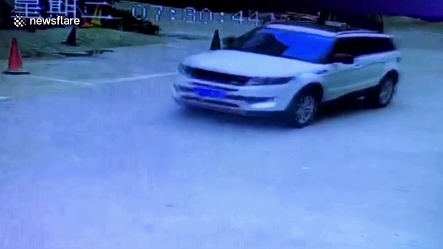 Chinese toddler luckily survives being run over by car