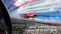 Rare survol de Paris par les Red Arrows de la RAF, vu depuis le cockpit