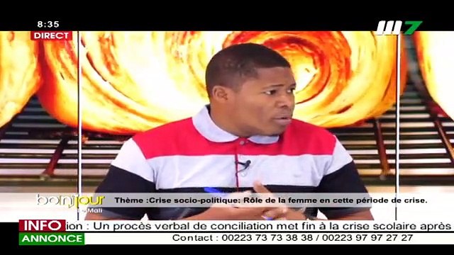 BONJOUR LE MALI DU 19 JUIN 2020 Thème : Crise socio-politique / Rôle de la femme en cette période de crise.