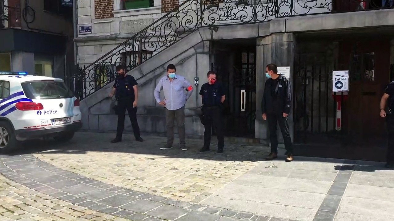 Manifestation des policiers à Huy