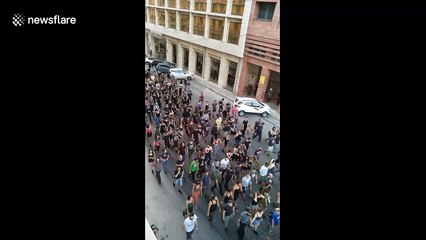 Greece protest sees 'anarchists' take to the streets of Athens demonstrating peacefully