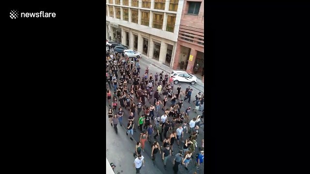 Greece protest sees 'anarchists' take to the streets of Athens demonstrating peacefully