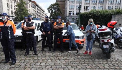 Les policiers manifestent à Bruxelles