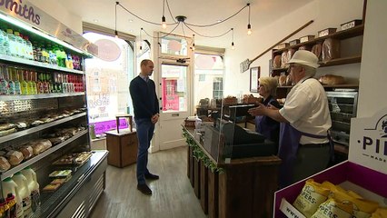 Duke of Cambridge visits bakery shop