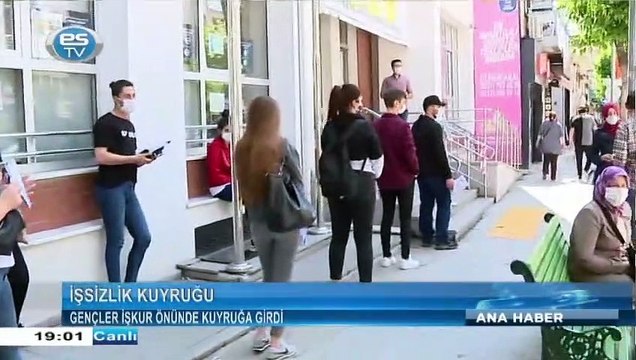Eskişehir'de gençler işkur önünde kuyruğa girdi