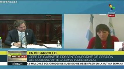 Argentina: jefe de Gabinete presenta informe de gestión ante el senado