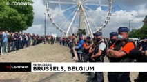La police belge manifeste contre le 