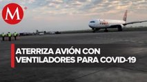 Llega el sexto avión con ventiladores de EU a Toluca
