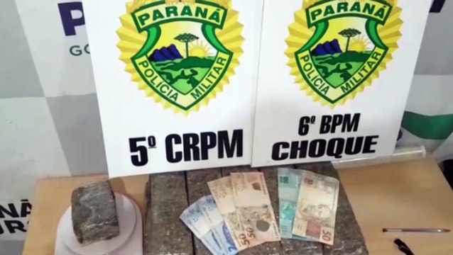 Polícia Militar realiza apreensão de tabletes de maconha, arma e munições