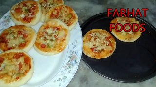 HOW TO MAKE MINI PIZZA AT HOME WITH OUT OVEN