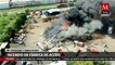 Se incendia patio de empresa en Nuevo León