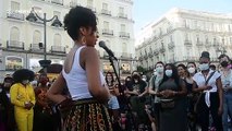 Concentración del movimiento 'Black lives matter' con una protesta en España