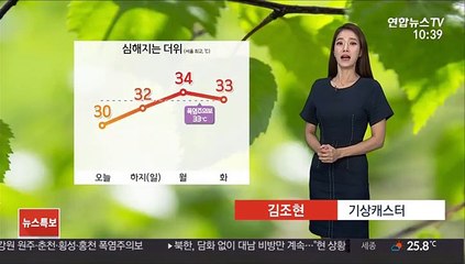 [날씨] 30도 안팎 더위 계속…오후~밤 내륙 소나기