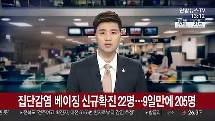 집단감염 베이징 신규확진 22명…9일만에 205명