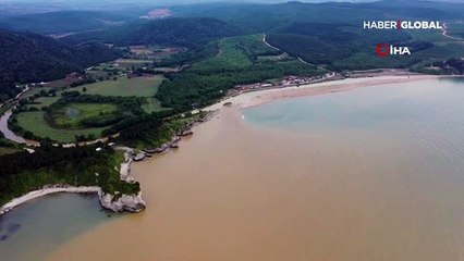 Çamurlu sel, Karadeniz'i kahverengiye bürüdü