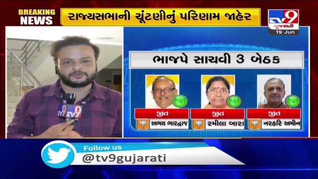 RS Polls results declared ; BJP wins 3 seats and Congress wins 1 seat in Gujarat