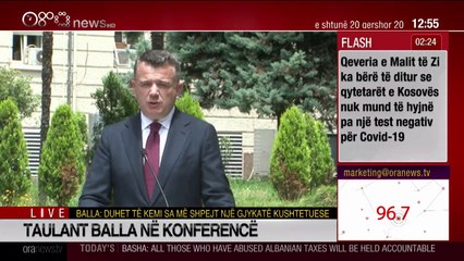 Taulant Balla në konferencë për mediat