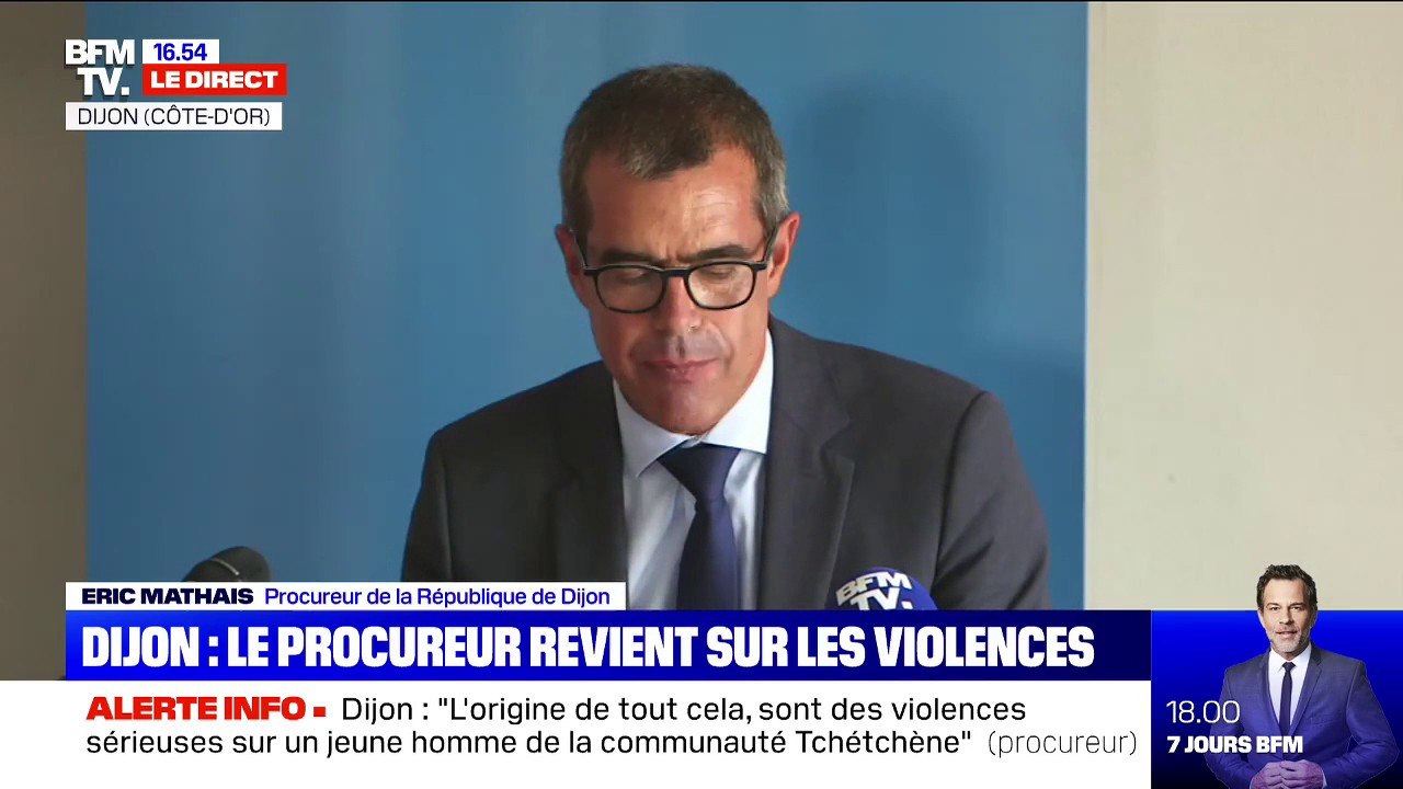 Violences à Dijon: le procureur de la République annonce que "4 individus ont été mis, ou sont en cours de mise en examen"