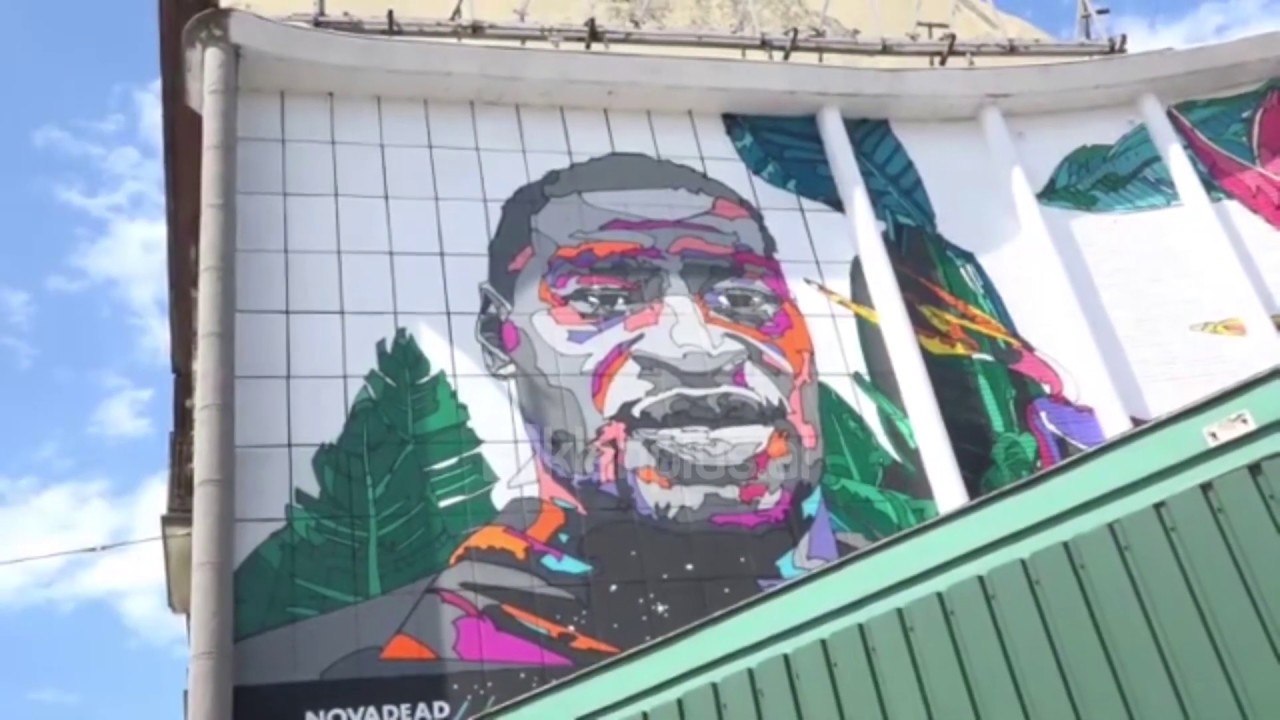 Pikture murale ne Bruksel per George Floyd |Lajme-News