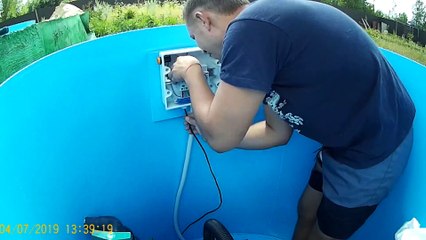 Installation of the pool at the cottage "Intex 3.66 x 0.90 from the preparation .....