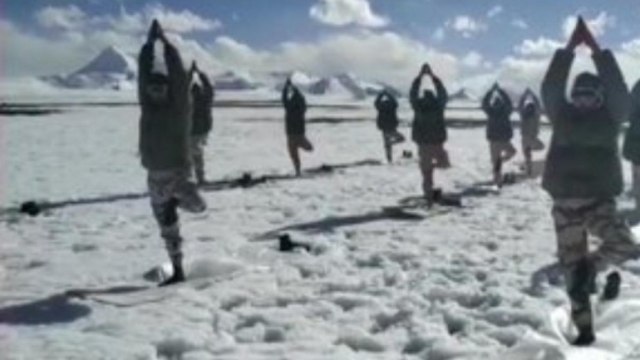 Yoga Day: ITBP jawans perform yoga in sub-zero temperature in Ladakh