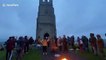 Glastonbury Tor Summer Solstice Celebrations. One worshiper declares "We do not obey, we are free