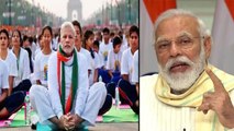 #YogaDay : Pranayama Helps To ఫైట్ Against COVID-19 Says PM Modi On Yoga Day