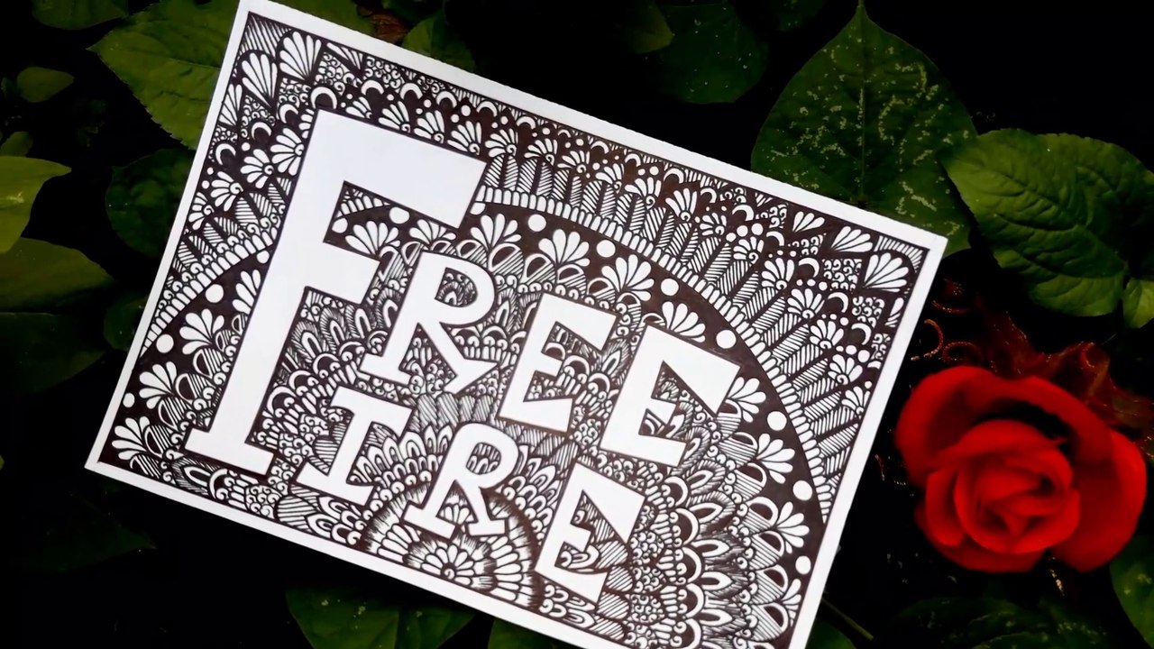 Mandala art  || mandala drawing || Free Fire ❤