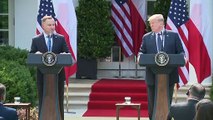 Trump holds joint press conference with Polish President Duda