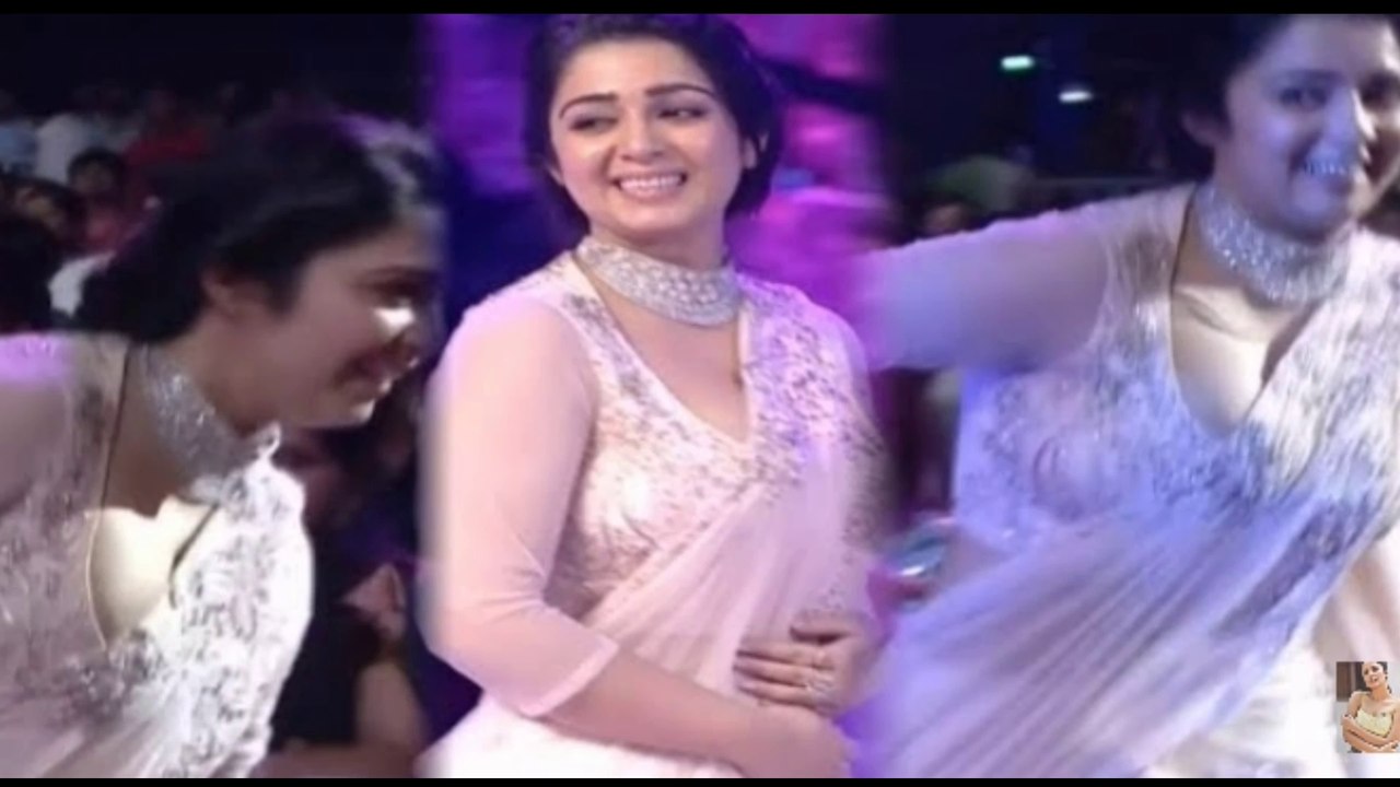 Charmy Kaur HOT show in Transparent saree at awards event #charmyhot #charmykaurhot