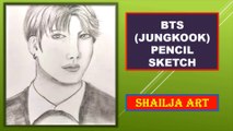 how to draw bts jungkook || bts || pencil sketch || shailja art