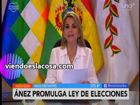 Jeanine Áñez promulga Ley para las elecciones del 6 de septiembre