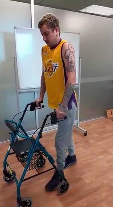 Man Takes First Steps After Serious Accident