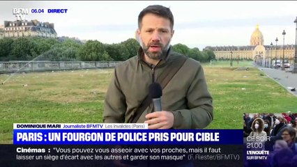 Un fourgon de police a été pris pour cible dimanche soir sur les Invalides à Paris