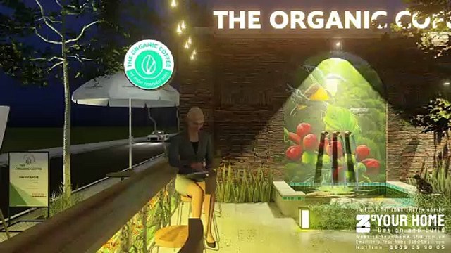 THIẾT KẾ MẪU QUÁN CAFE NHÀ THÉP TIỀN CHẾ ĐẸP THE OGRANIC COFFEE 200m2