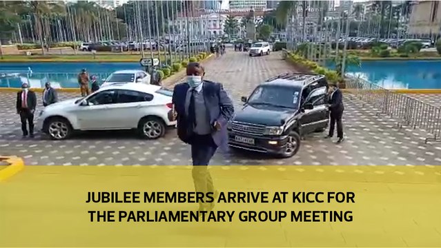 jubilee members arrive at KICC ahead of the parliamentary group meeting