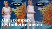 Canicule : on a comparé la météo futuriste d'Evelyne Dhéliat en 2050 avec celle de 2019