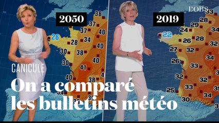 Canicule : on a comparé la météo futuriste d'Evelyne Dhéliat en 2050 avec celle de 2019