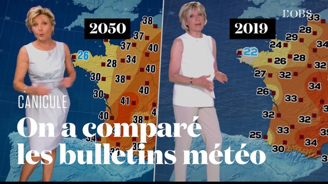 Canicule : on a comparé la météo futuriste d'Evelyne Dhéliat en 2050 avec celle de 2019