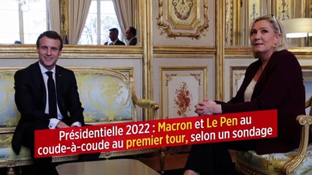 Présidentielle 2022 : un sondage place Macron et Le Pen au coude à coude
