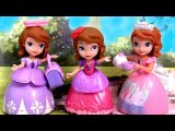 Sofia the First Spin Wheel Dolls Teapot Party and Sofia Backpack balancing a book Talking Dolls