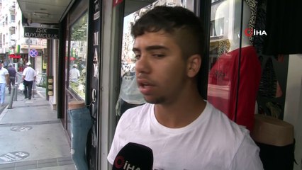 Beton parçalarının altında kalmaktan saniyelerle kurtuldu...O anlar kamerada