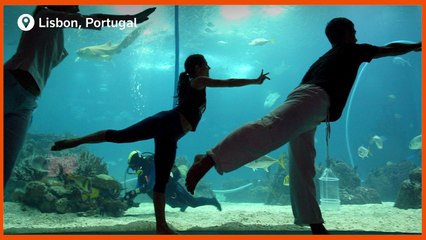 Yoga in unexpected places, for International Day of Yoga