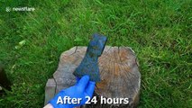 Rusty 19th century axe restored by Ukrainian YouTuber