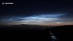 Picturesque timelapse of noctilucent clouds taken from Northern Irish mountain