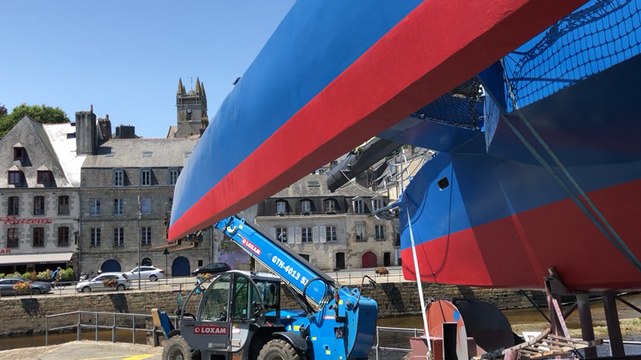 Quai Surcouf: la remise à l’eau du Tribellule
