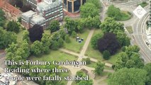 Reading stabbings- Aerials over forensic scene as police declare terror incident