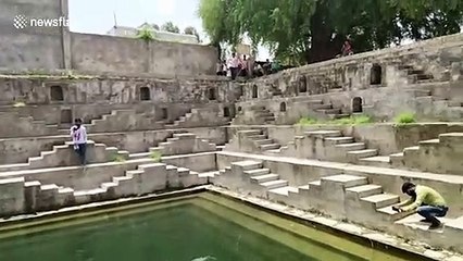 Cop celebrates Yoga Day by performing poses on water's surface in India